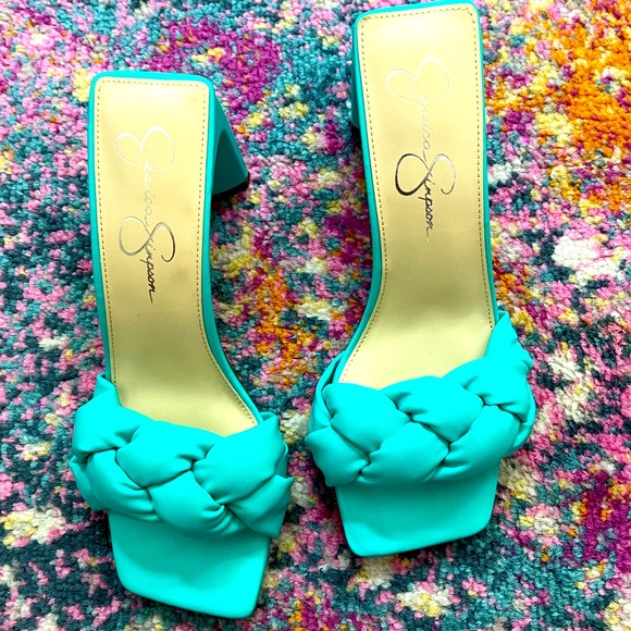 New Jessica Simpson Sassia High Heel Slide in Aqua - Picture 12 of 16